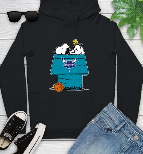Charlotte Hornets NBA Basketball Snoopy Woodstock The Peanuts Movie Youth Hoodie 2