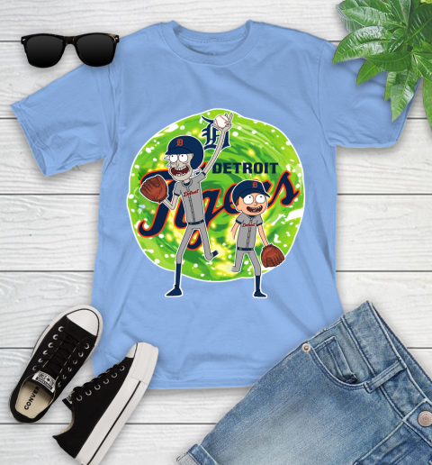 MLB Detroit Tigers Rick And Morty Baseball Sports Youth T-Shirt 11