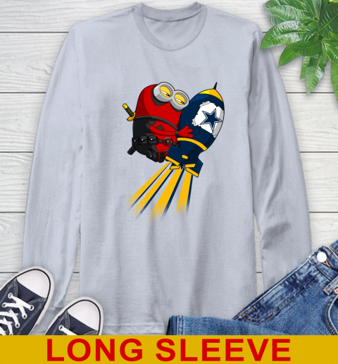 NFL Football Dallas Cowboys Deadpool Minion Marvel Shirt Long Sleeve T-Shirt 6