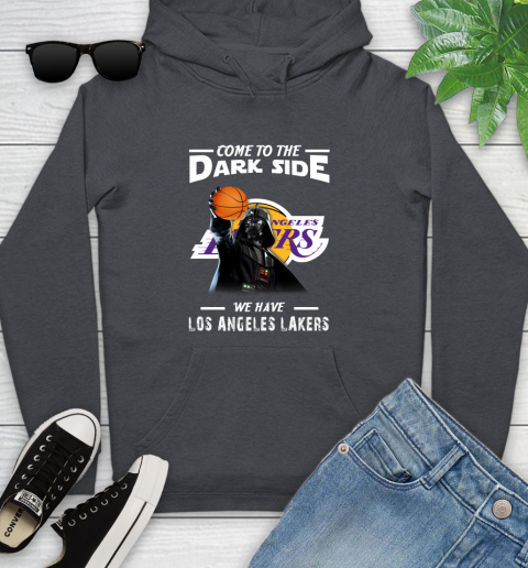 NBA Come To The Dark Side We Have Los Angeles Lakers Star Wars Darth Vader Basketball Youth Hoodie 10