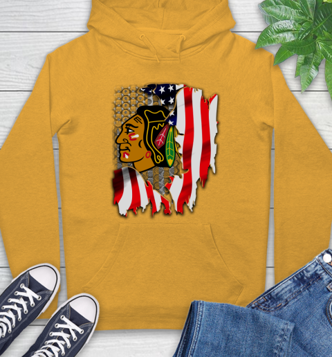 Chicago Blackhawks NHL Hockey American Flag Hoodie 2
