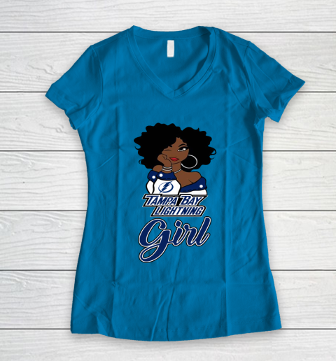 Tampa Bay Lightning Girl NHL Women's V-Neck T-Shirt 7
