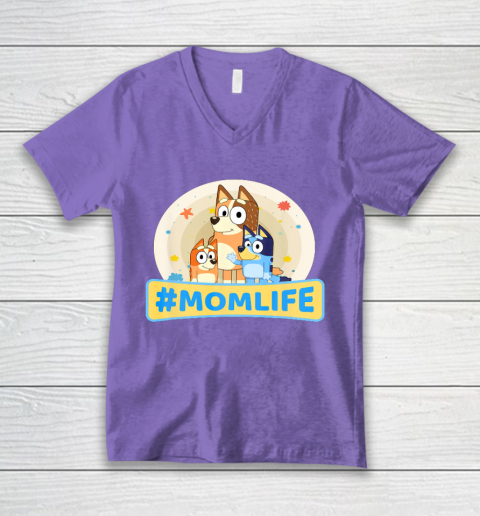 Bluey Mom Family For Life V-Neck T-Shirt 8