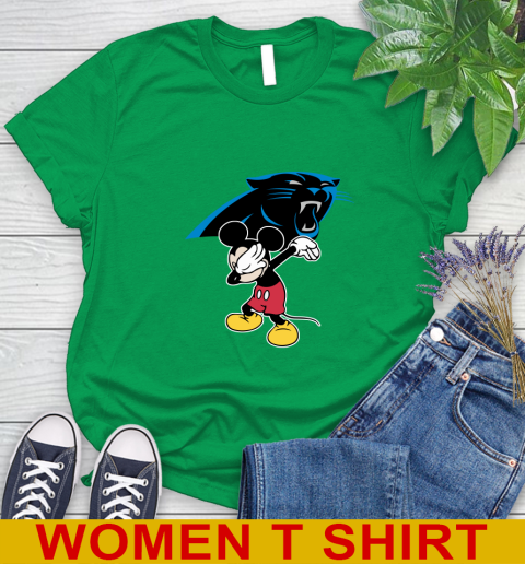 Carolina Panthers NFL Football Dabbing Mickey Disney Sports Women's T-Shirt 6