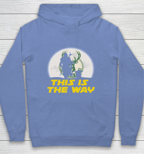 Milwaukee Bucks NBA Basketball Star Wars Yoda And Mandalorian This Is The Way Youth Hoodie 8