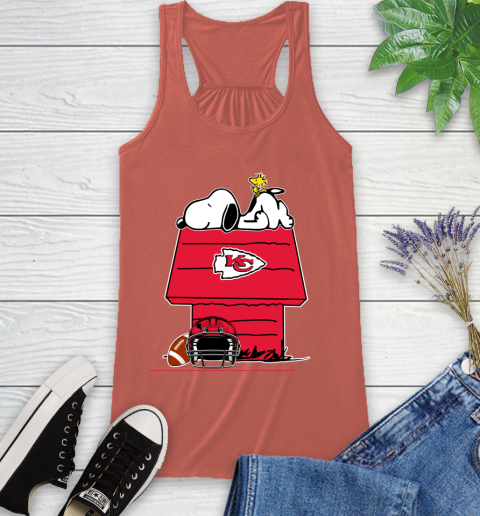 Kansas City Chiefs NFL Football Snoopy Woodstock The Peanuts Movie Racerback Tank 4