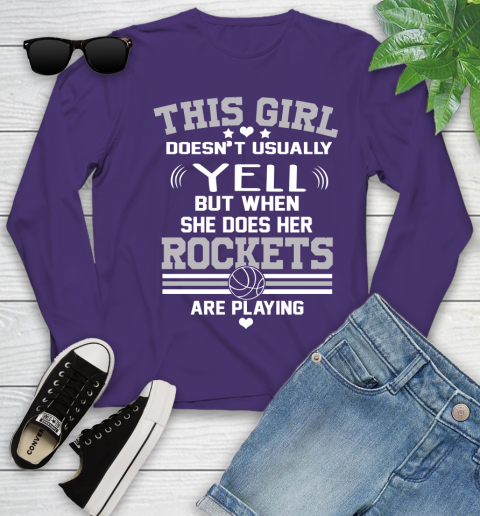 Houston Rockets NBA Basketball I Yell When My Team Is Playing Youth Long Sleeve 4