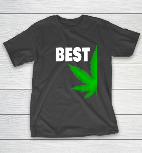 Best Buds Couples Matching BFF Marijuana Leaf Weed Best T-Shirt