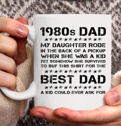Funny Girl Dad 1980s Dad And Daughter Father's Day Ceramic Mug 11oz