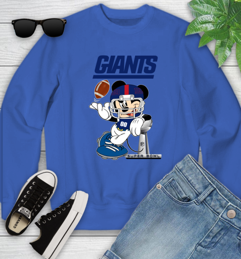 NFL newyork giants Mickey Mouse Disney Super Bowl Football T Shirt Youth Sweatshirt 8