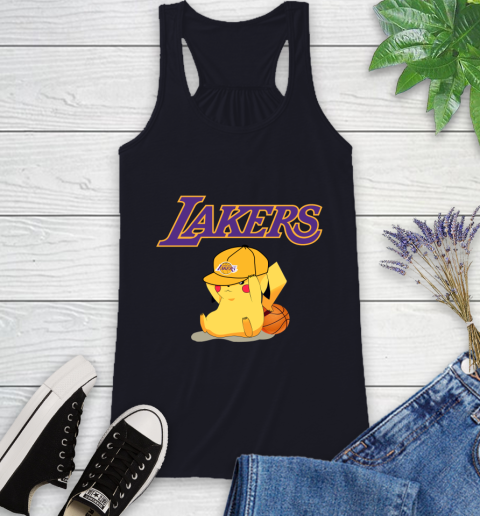 NBA Pikachu Basketball Sports Los Angeles Lakers Racerback Tank 10