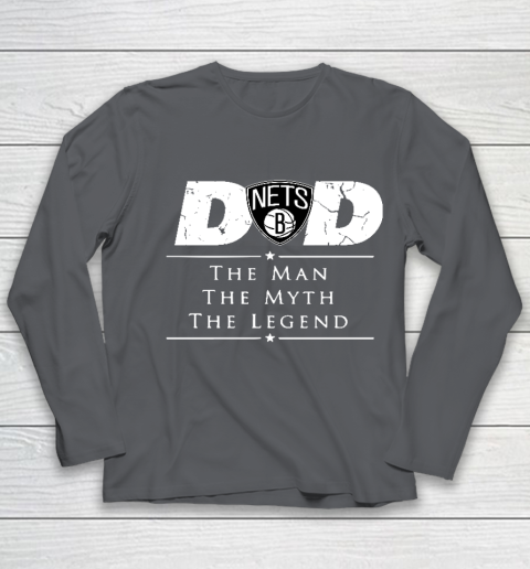 Brooklyn Nets NBA Basketball Dad The Man The Myth The Legend Youth Long Sleeve 6