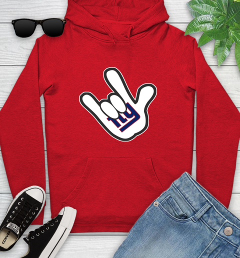New York Giants NFL Football Mickey Rock Hand Disney Youth Hoodie 11