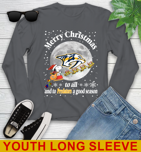 Nashville Predators Merry Christmas To All And To Predators A Good Season NHL Hockey Sports Youth Long Sleeve 9