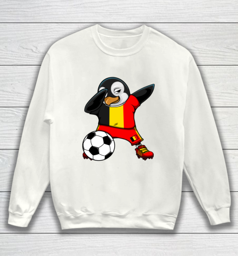 Dabbing Penguin Belgium Soccer Fans Jersey Football Lovers Sweatshirt