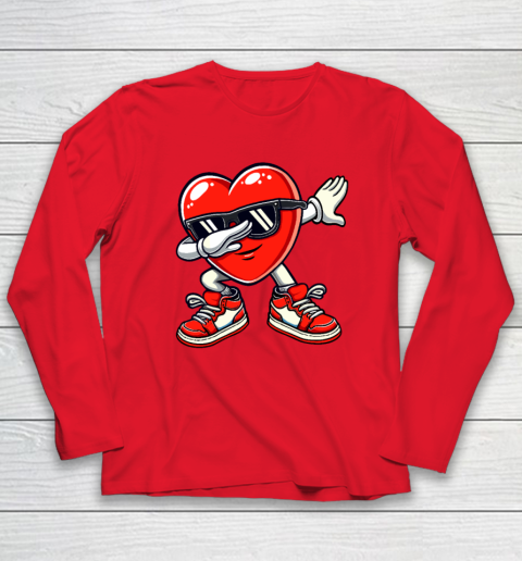Dabbing Heart Funny Gifts Valentines Day Long Sleeve T-Shirt 6