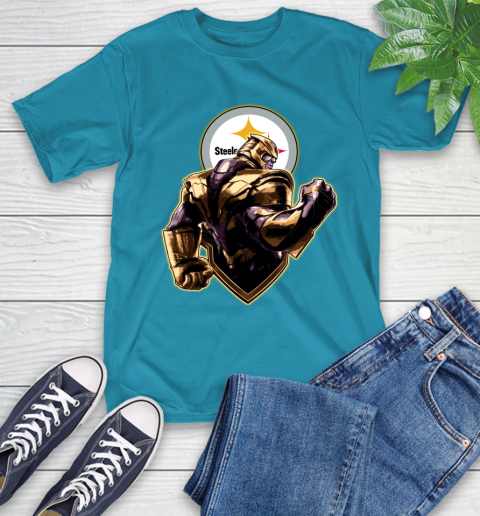 NFL Thanos Avengers Endgame Football Sports Pittsburgh Steelers T-Shirt 8
