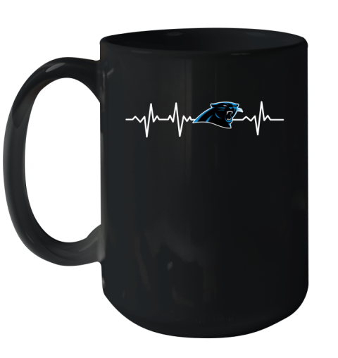 Carolina Panthers NFL Football Heart Beat Shirt Ceramic Mug 15oz