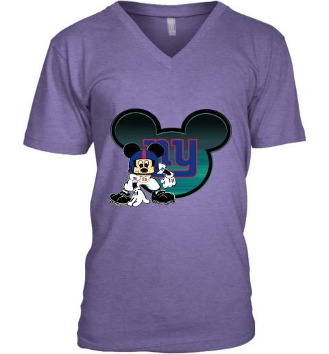 NFL New York Giants Mickey Mouse Disney Football T Shirt t3llp5ssmwx v neck unisex 8 95 151514 front heather purple