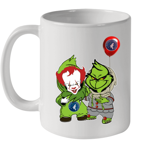 Minnesota Timberwolves Baby Pennywise Grinch Christmas NBA Basketball Ceramic Mug 11oz