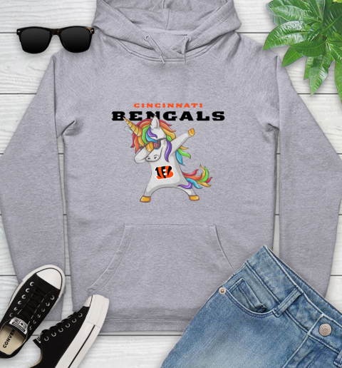 Cincinnati Bengals NFL Football Funny Unicorn Dabbing Sports Youth Hoodie 6