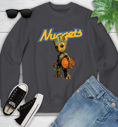 Denver Nuggets NBA Basketball Groot Marvel Guardians Of The Galaxy Youth Sweatshirt 6
