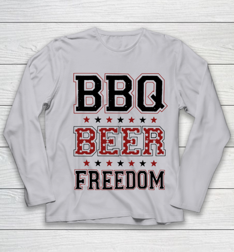 BBQ Beer Freedom Trump Fan Youth Long Sleeve 5