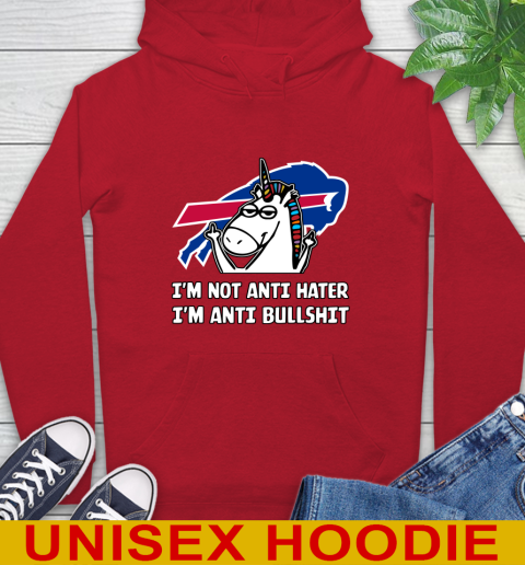 Buffalo Bills NFL Football Unicorn I'm Not Anti Hater I'm Anti Bullshit Hoodie 10