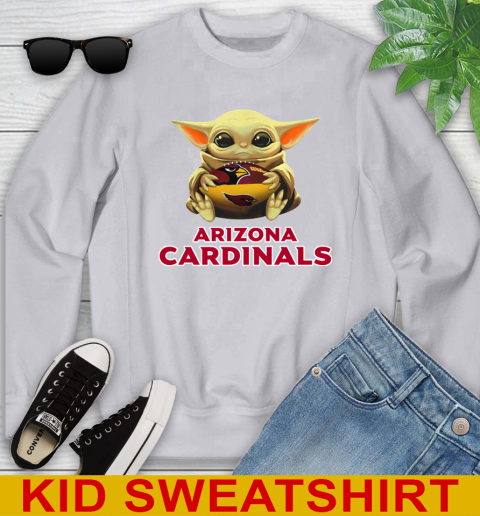 NFL Football Arizona Cardinals Baby Yoda Star Wars Shirt Youth Sweatshirt 4