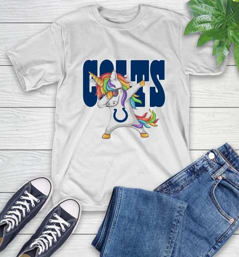 Indianapolis Colts NFL Football Funny Unicorn Dabbing Sports T-Shirt