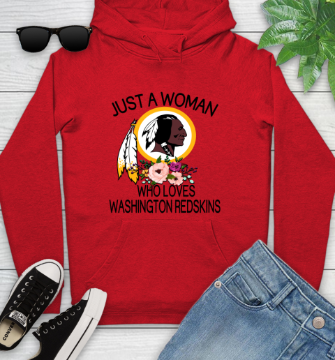 NFL Just A Woman Who Loves Washington Redskins Football Sports Youth Hoodie 7