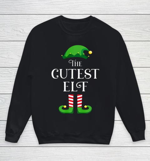 The Cutest Elf Matching Family Group Christmas Youth Sweatshirt