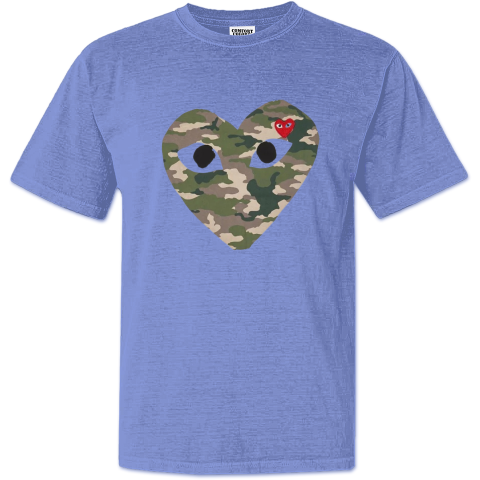 CDG PLAY CAMO BIG HEART Dyed Heavyweight T-Shirt - Father