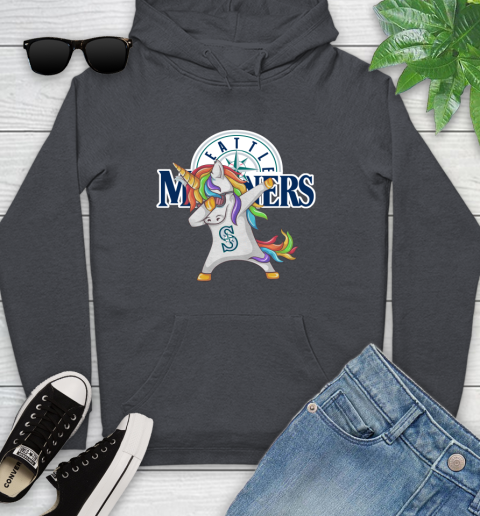 Seattle Mariners MLB Baseball Funny Unicorn Dabbing Sports Youth Hoodie 8