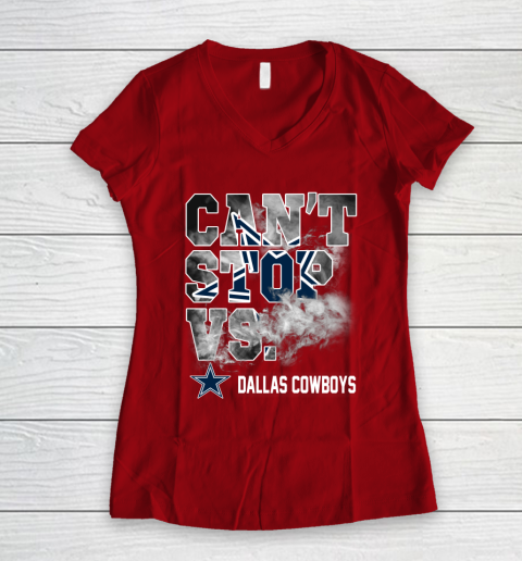 NFL Dallas Cowboys Can't Stop Vs Women's V-Neck T-Shirt 8