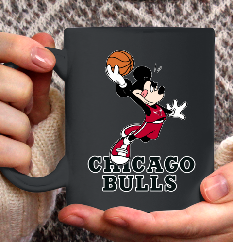NBA Basketball Chicago Bulls Cheerful Mickey Mouse Shirt Ceramic Mug 11oz