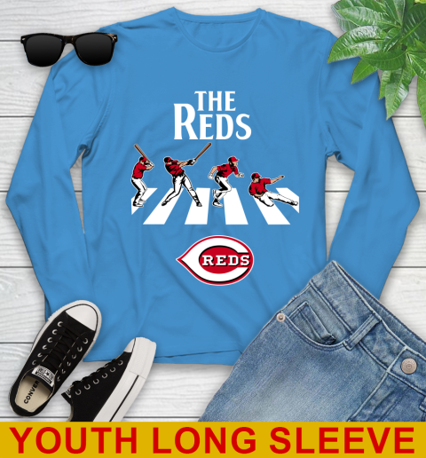 MLB Baseball Cincinnati Reds The Beatles Rock Band Shirt Youth Long Sleeve 8