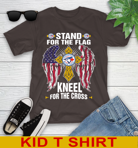 MLB Baseball Toronto Blue Jays Stand For Flag Kneel For The Cross Shirt Youth T-Shirt 6