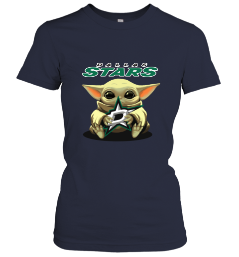 Baby Yoda Hugs The Dallas Stars Ice Hockey Women's T-Shirt