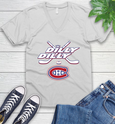 NHL Montreal Canadiens Dilly Dilly Hockey Sports V-Neck T-Shirt