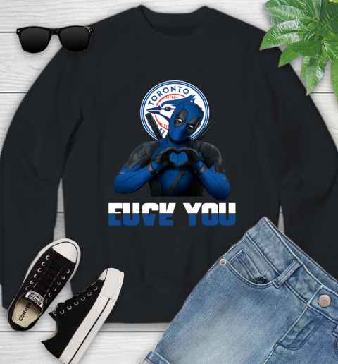 MLB Toronto Blue Jays Deadpool Love You Fuck You Baseball Sports Youth Sweatshirt