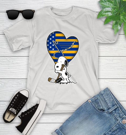 St.Louis Blues NHL Hockey The Peanuts Movie Adorable Snoopy Youth T-Shirt