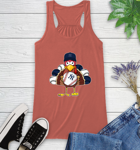 New York Yankees Turkey thanksgiving Racerback Tank 4