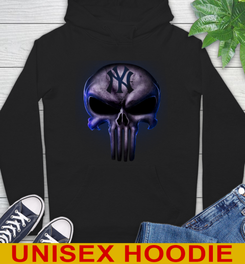 New York Yankees MLB Baseball Punisher Skull Sports Hoodie