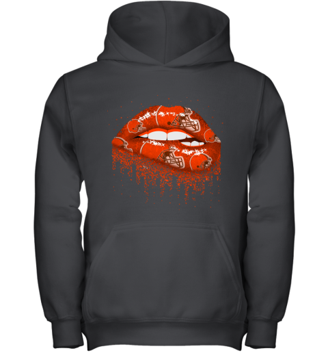 Biting Glossy Lips Sexy Cleveland Browns NFL Football Youth Hoodie
