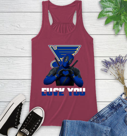 NHL St.Louis Blues Deadpool Love You Fuck You Hockey Sports Racerback Tank 7