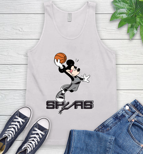 NBA Basketball San Antonio Spurs Cheerful Mickey Mouse Shirt Tank Top 2