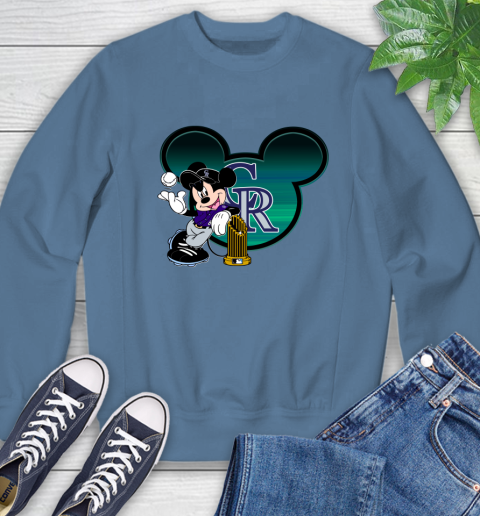 MLB Colorado Rockies The Commissioner's Trophy Mickey Mouse Disney Sweatshirt 7
