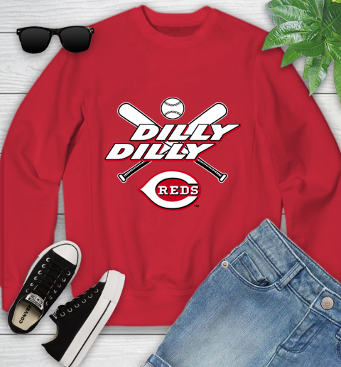 MLB Cincinnati Reds Dilly Dilly Baseball Sports Youth Sweatshirt 9