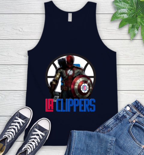 LA Clippers NBA Basketball Captain America Thor Spider Man Hawkeye Avengers Tank Top 3